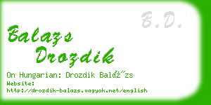 balazs drozdik business card